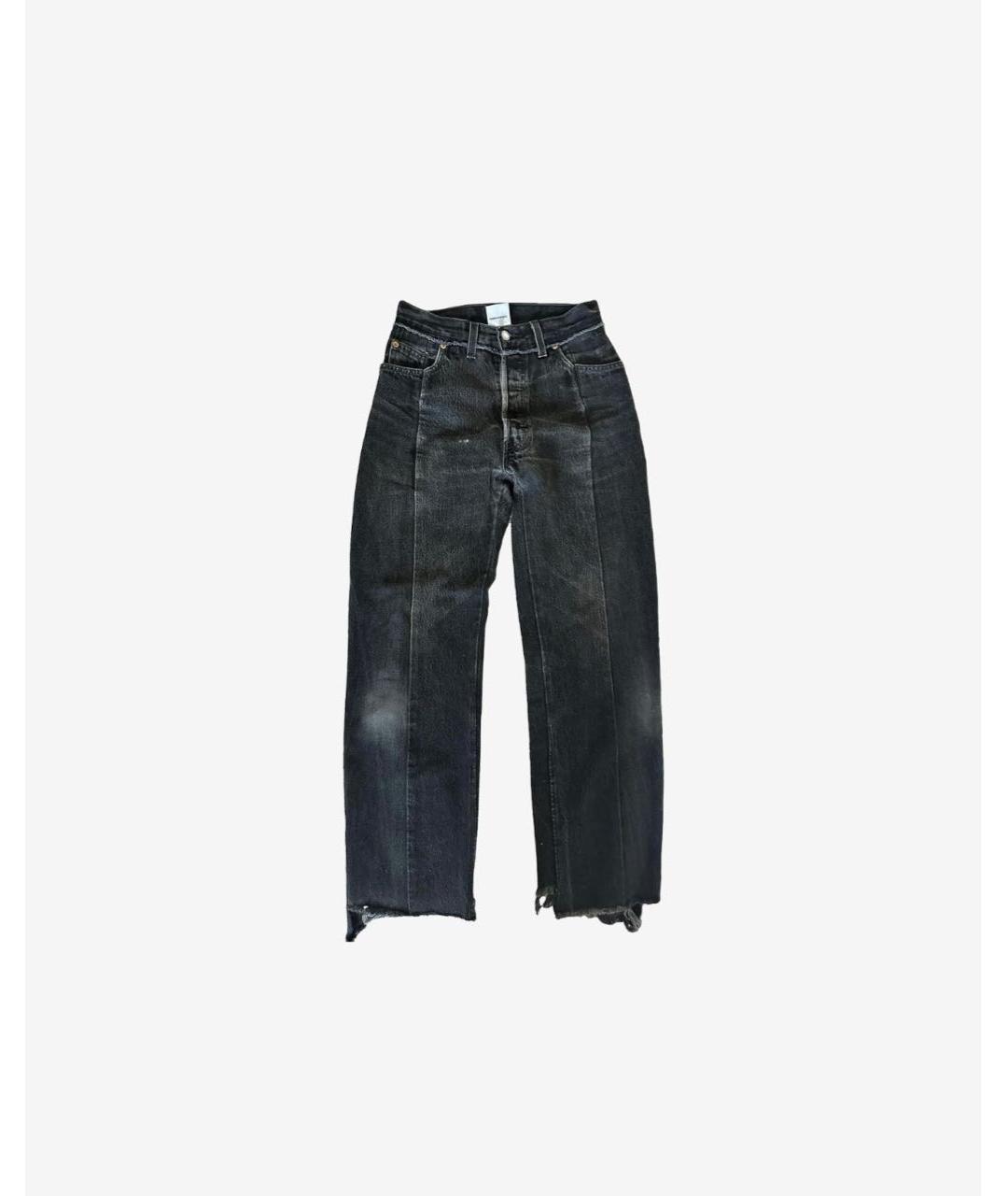 VETEMENTS Черные хлопковые прямые джинсы, фото 9