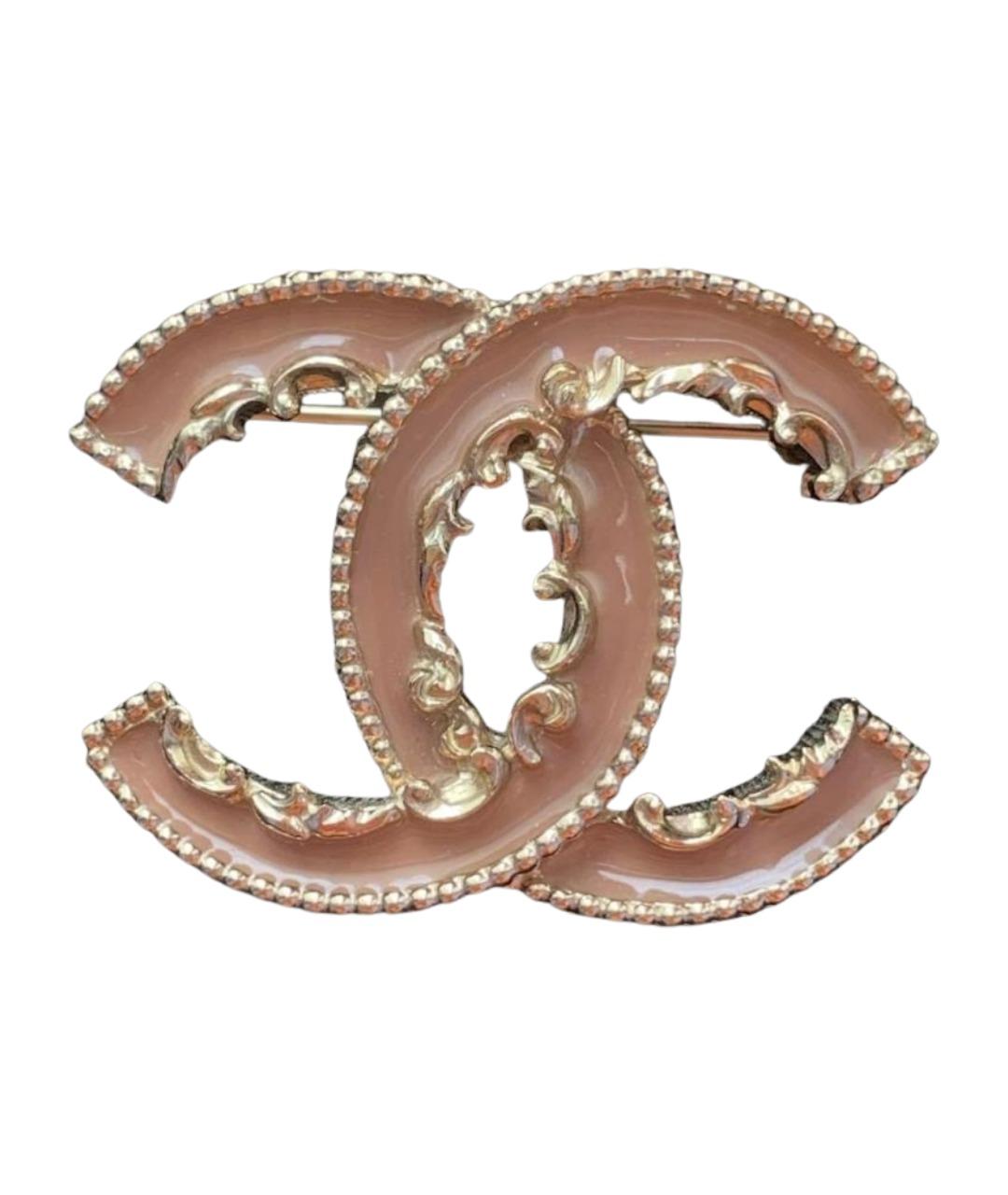 CHANEL Бежевая металлическая булавка / брошь, фото 1