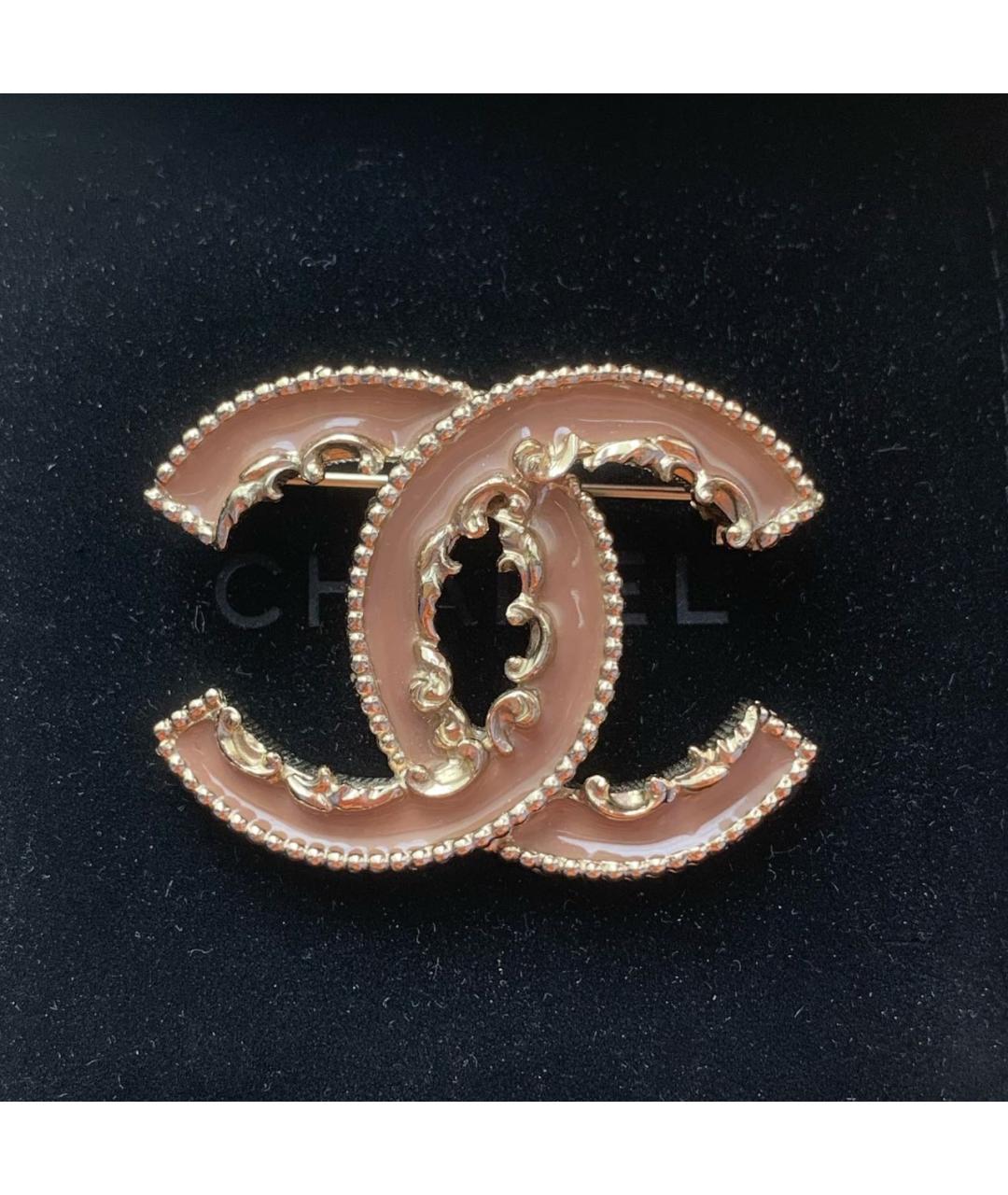 CHANEL Бежевая металлическая булавка / брошь, фото 5