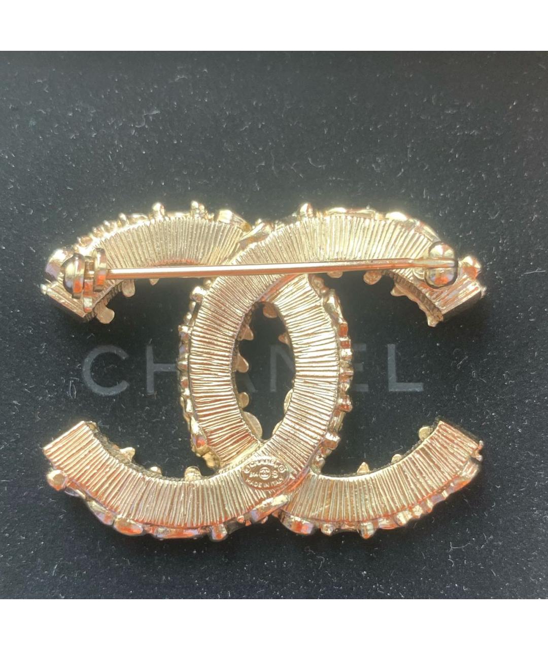 CHANEL Бежевая металлическая булавка / брошь, фото 2