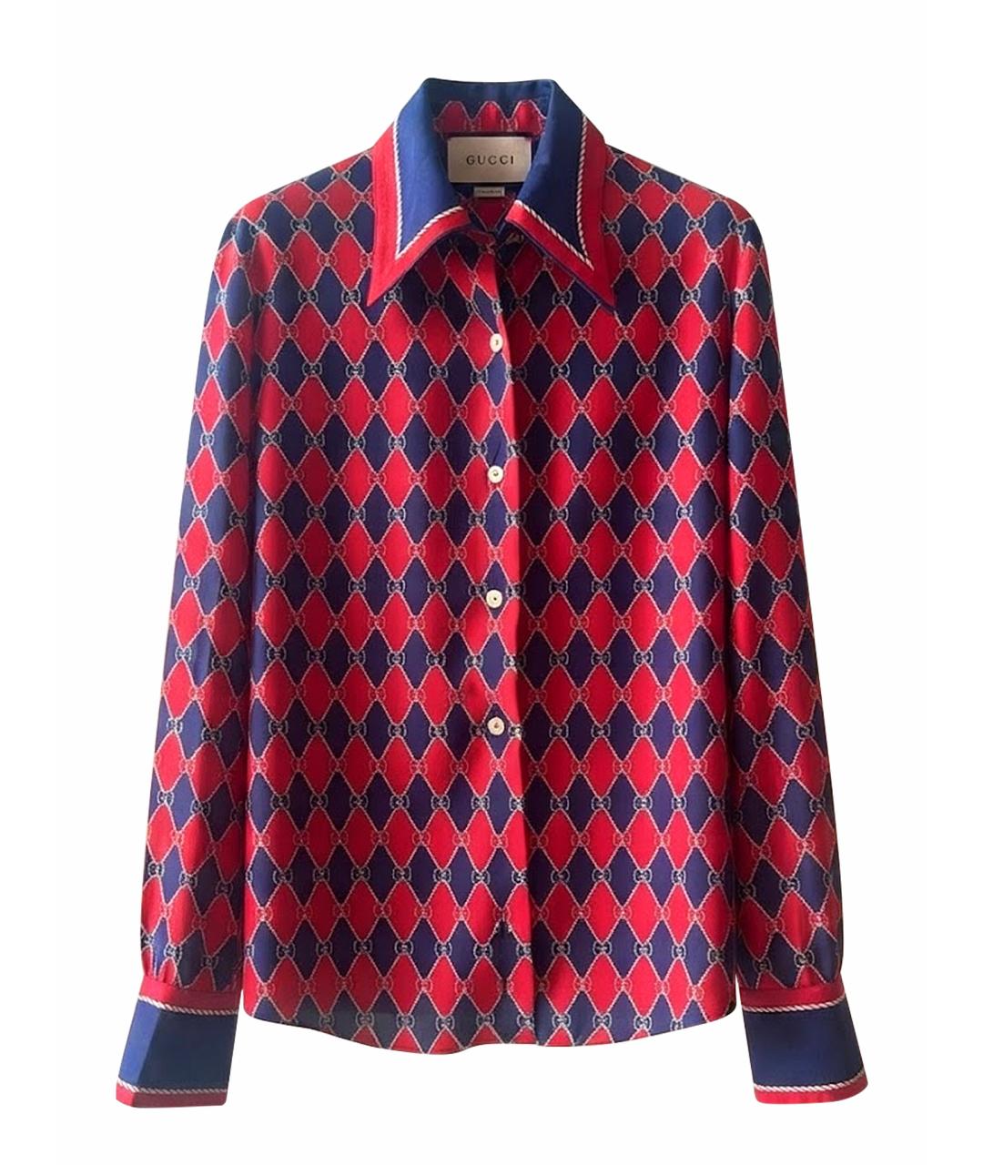 GUCCI Красный шелковый костюм с юбками, фото 1