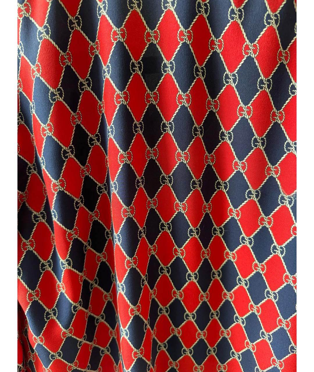 GUCCI Красный шелковый костюм с юбками, фото 4