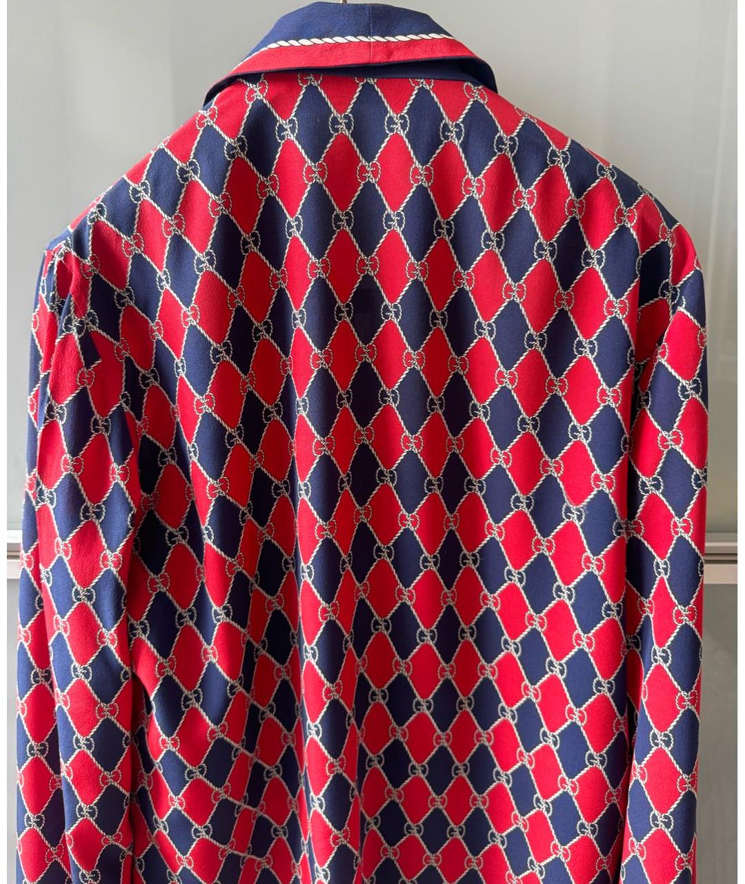 GUCCI Красный шелковый костюм с юбками, фото 3