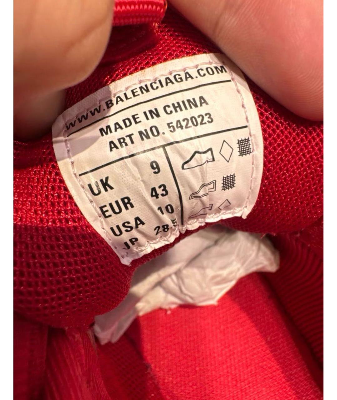 BALENCIAGA Красные низкие кроссовки / кеды, фото 7