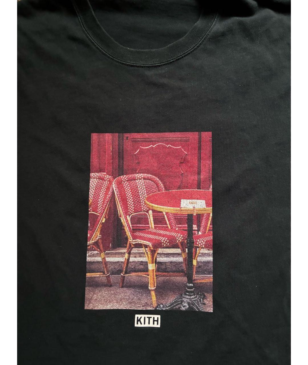 KITH Черная хлопковая футболка, фото 3