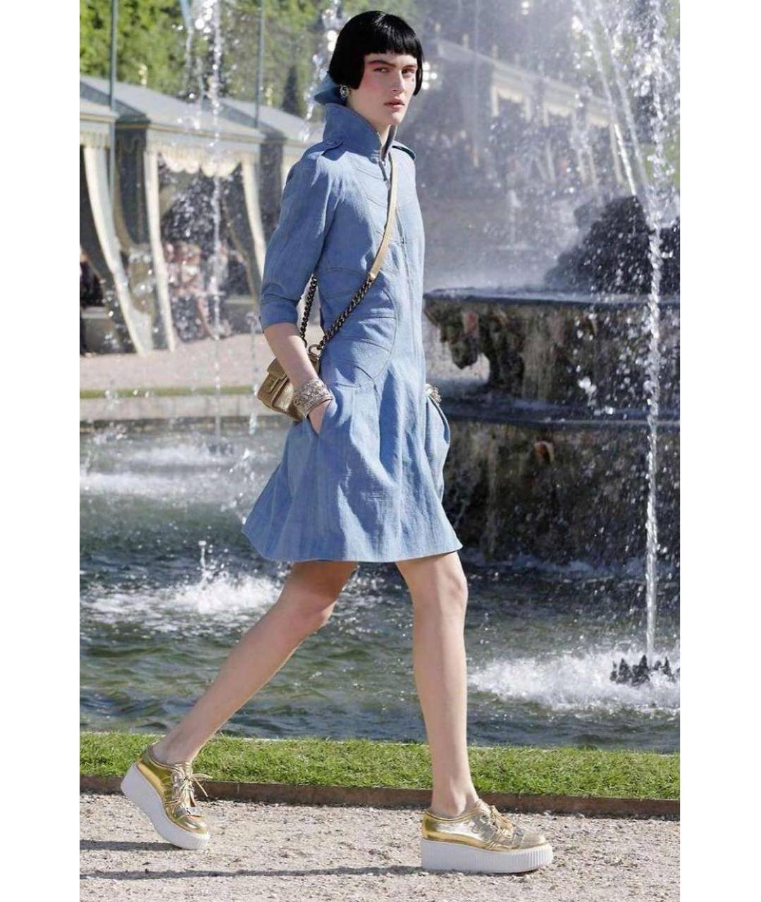 CHANEL Синее хлопковое коктейльное платье, фото 7