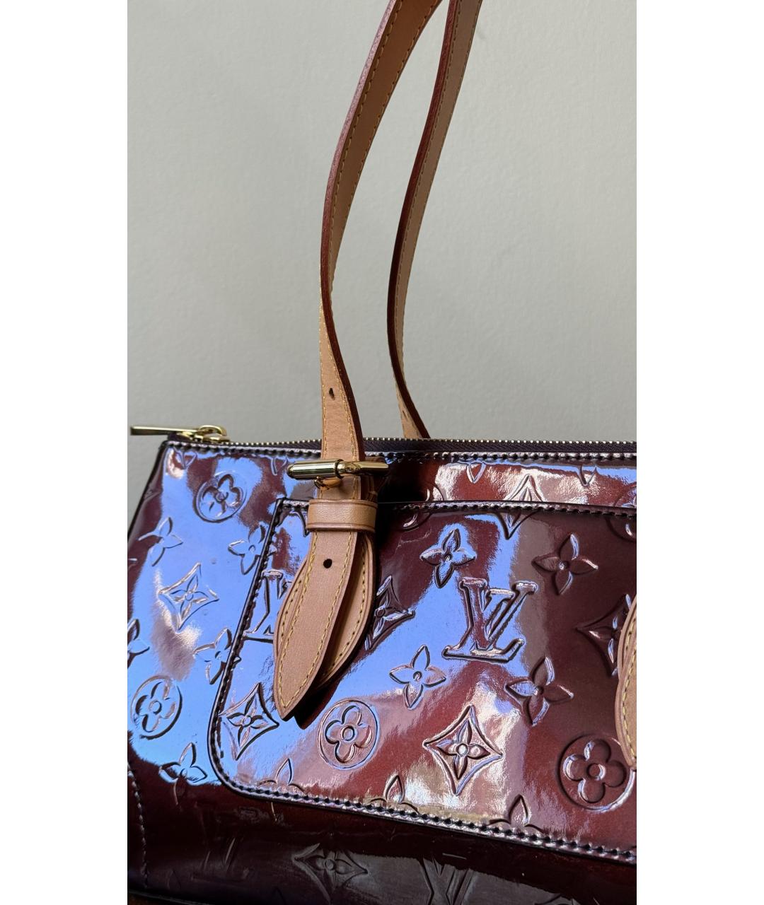 LOUIS VUITTON Бордовая сумка с короткими ручками, фото 3