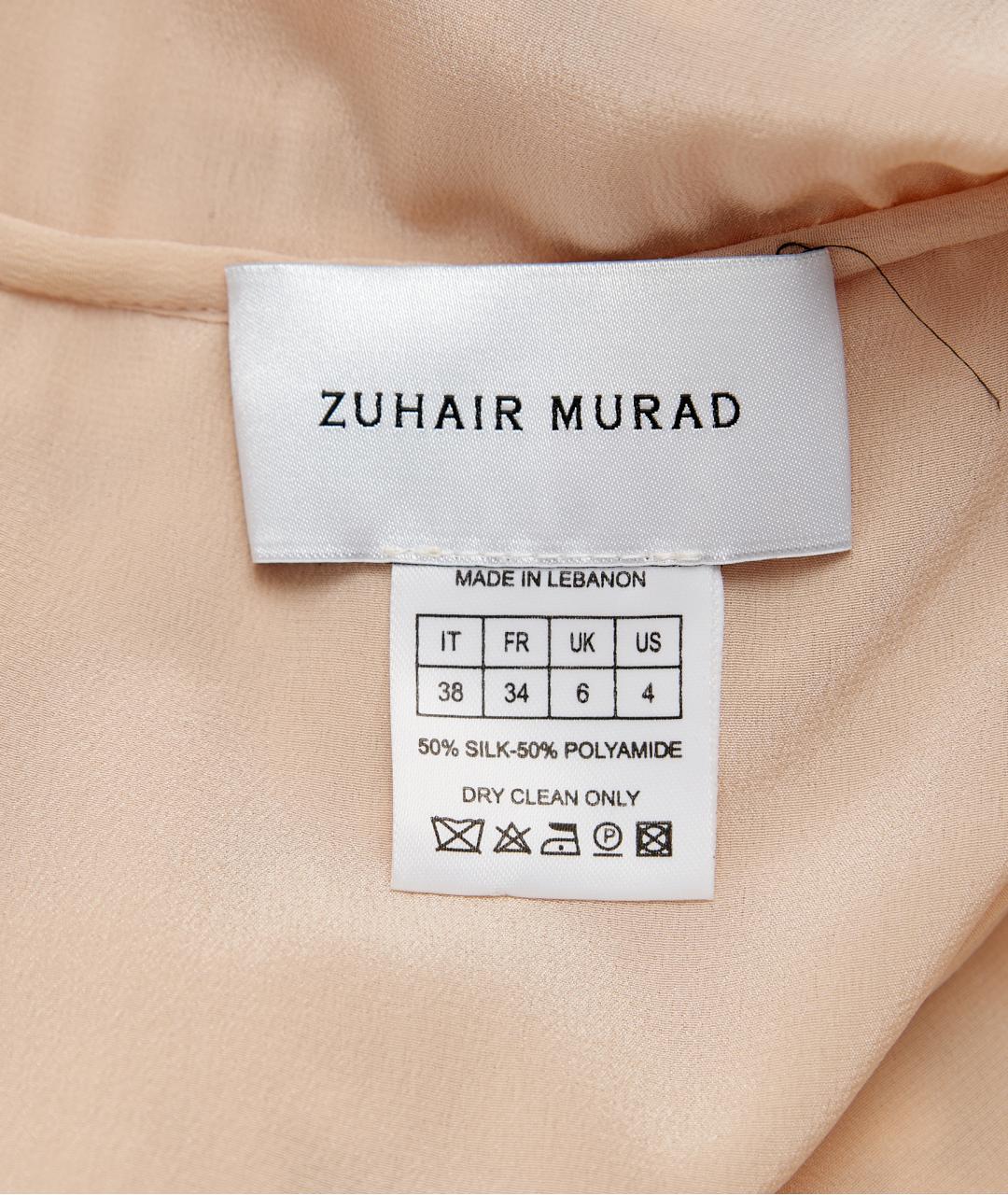 ZUHAIR MURAD Бежевое шелковое вечернее платье, фото 3
