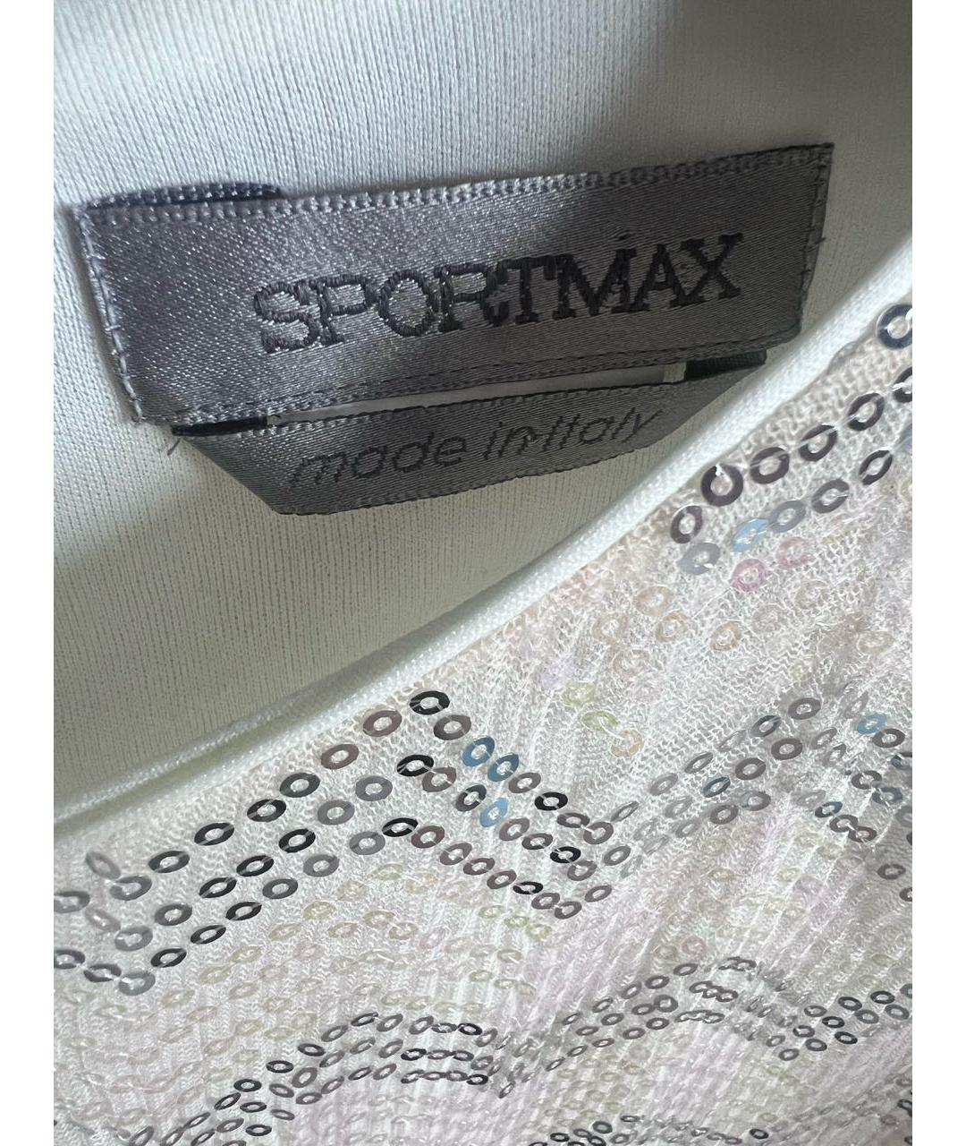 SPORTMAX Белое повседневное платье, фото 3