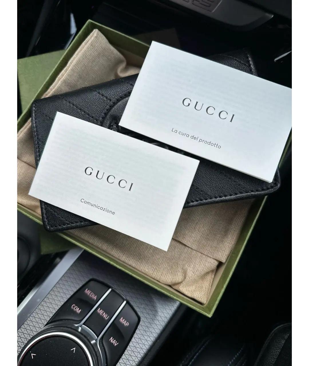 GUCCI Черный кожаный кошелек, фото 5