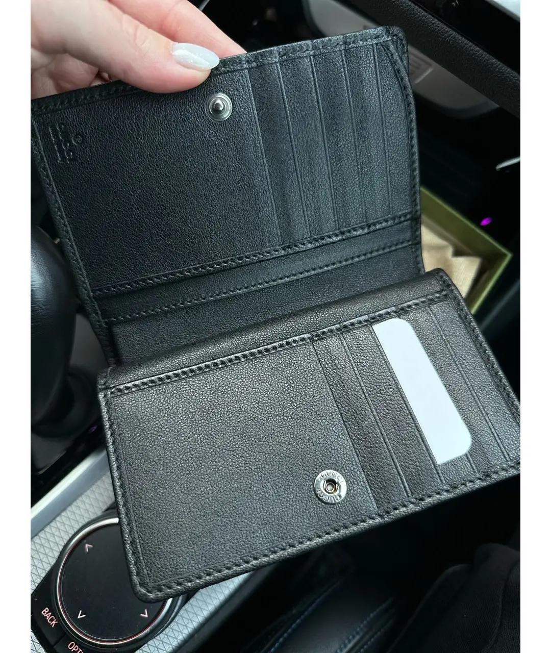 GUCCI Черный кожаный кошелек, фото 3