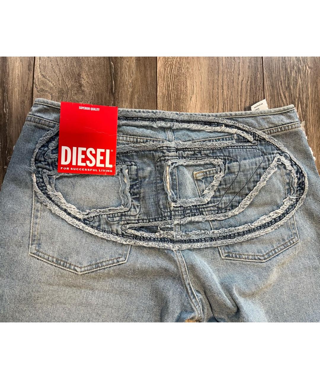 DIESEL Синие хлопковые прямые джинсы, фото 8
