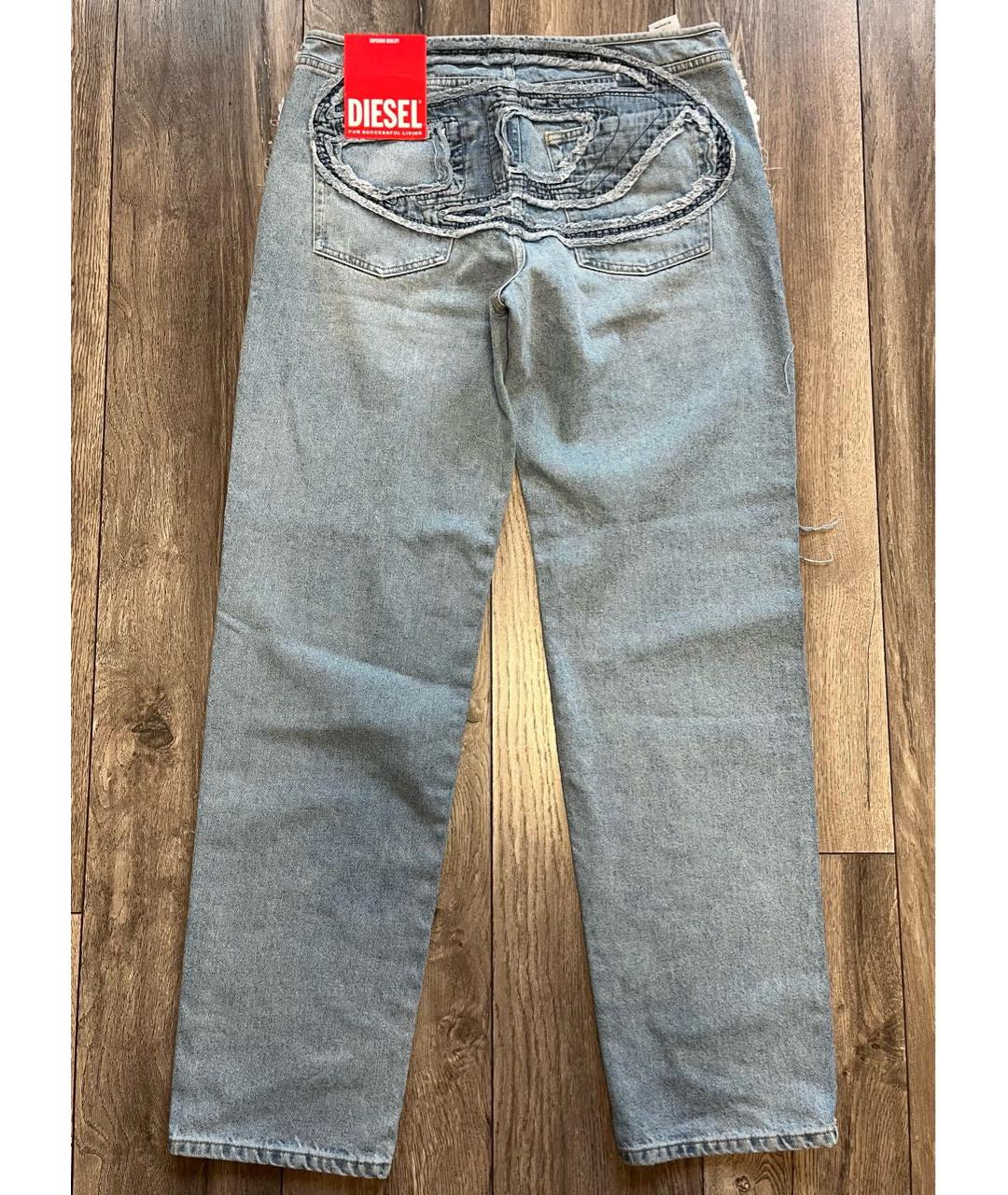 DIESEL Синие хлопковые прямые джинсы, фото 2