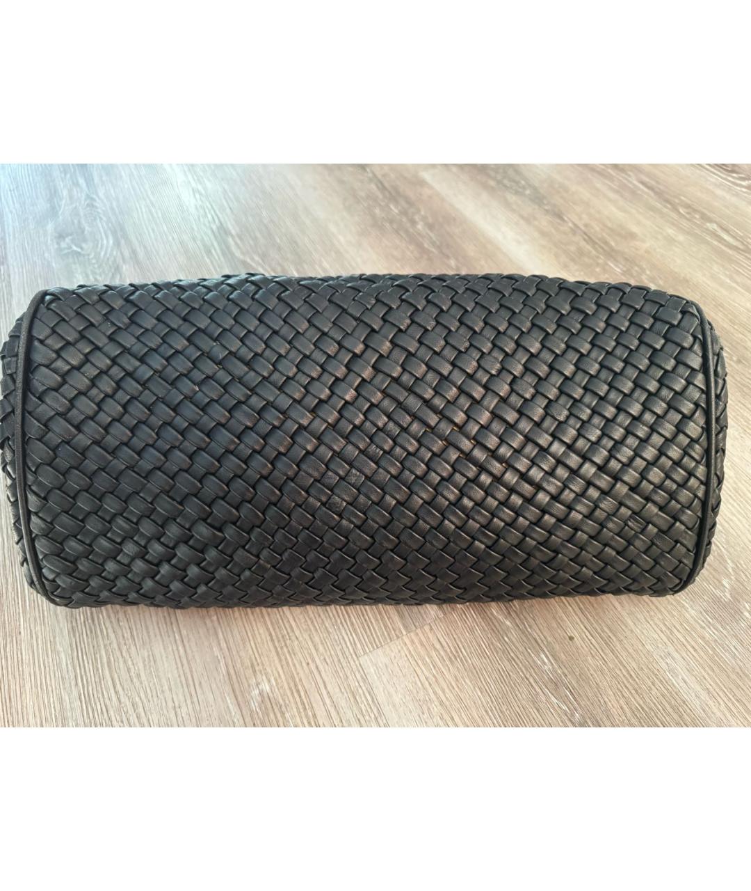 BOTTEGA VENETA Черная кожаная сумка с короткими ручками, фото 8
