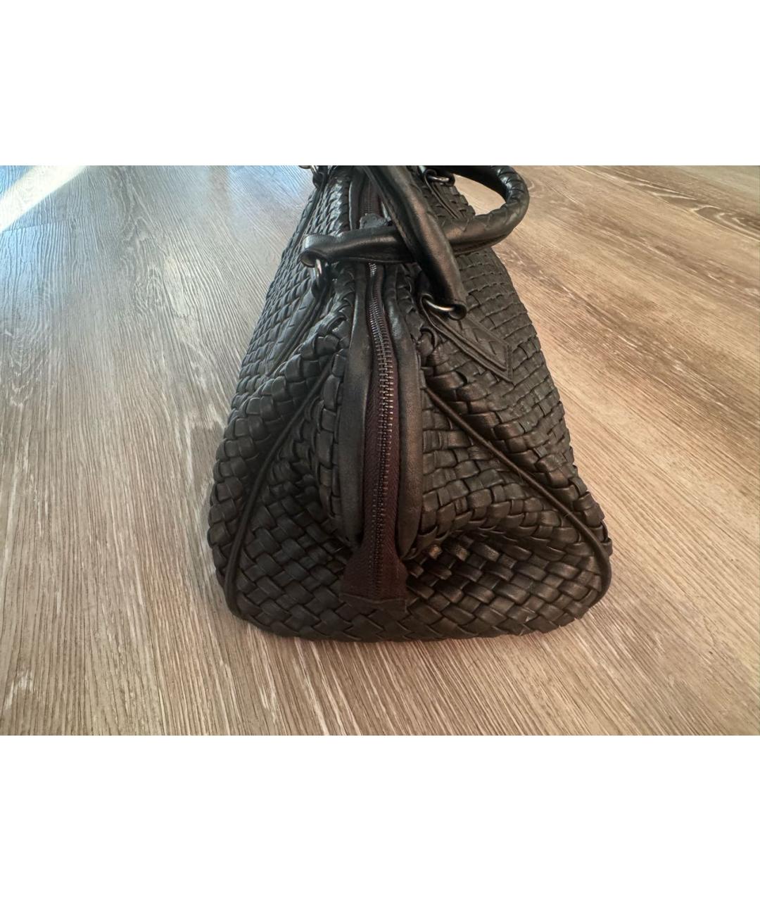 BOTTEGA VENETA Черная кожаная сумка с короткими ручками, фото 3