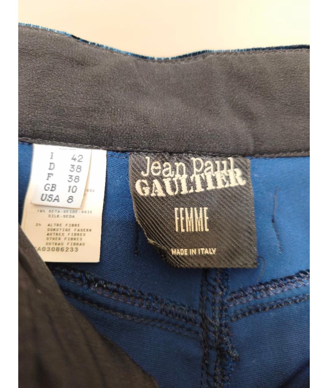 JEAN PAUL GAULTIER Синие бархатные прямые брюки, фото 3