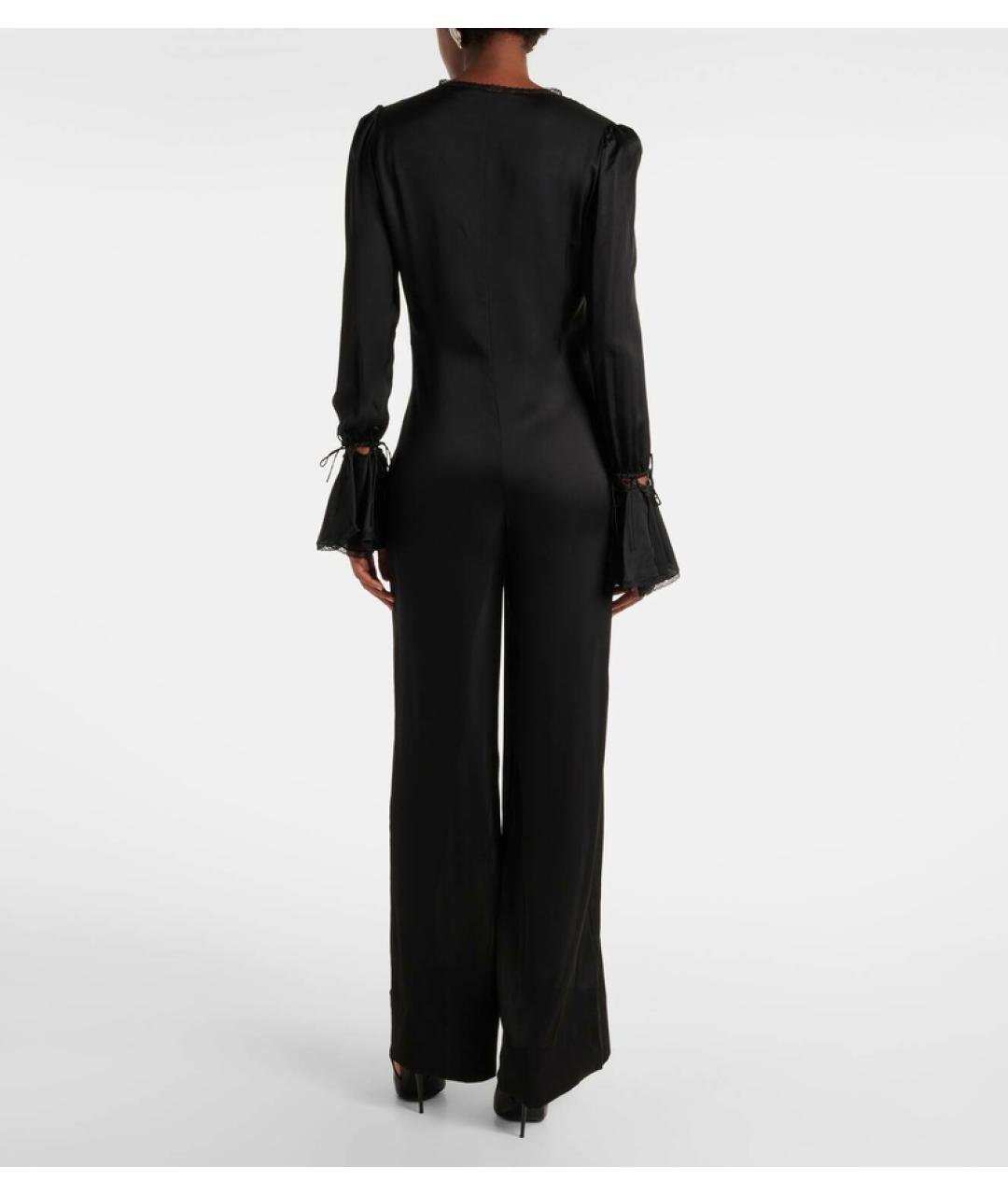 SAINT LAURENT Черный шелковый комбинезон, фото 7
