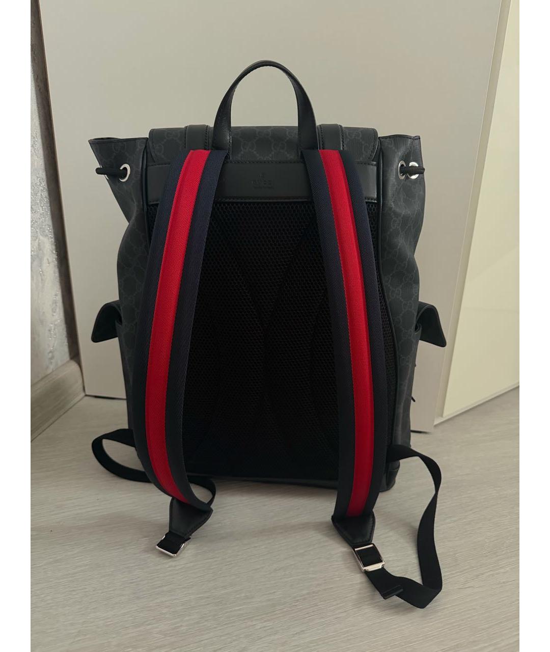 GUCCI Черный рюкзак из канвы, фото 3