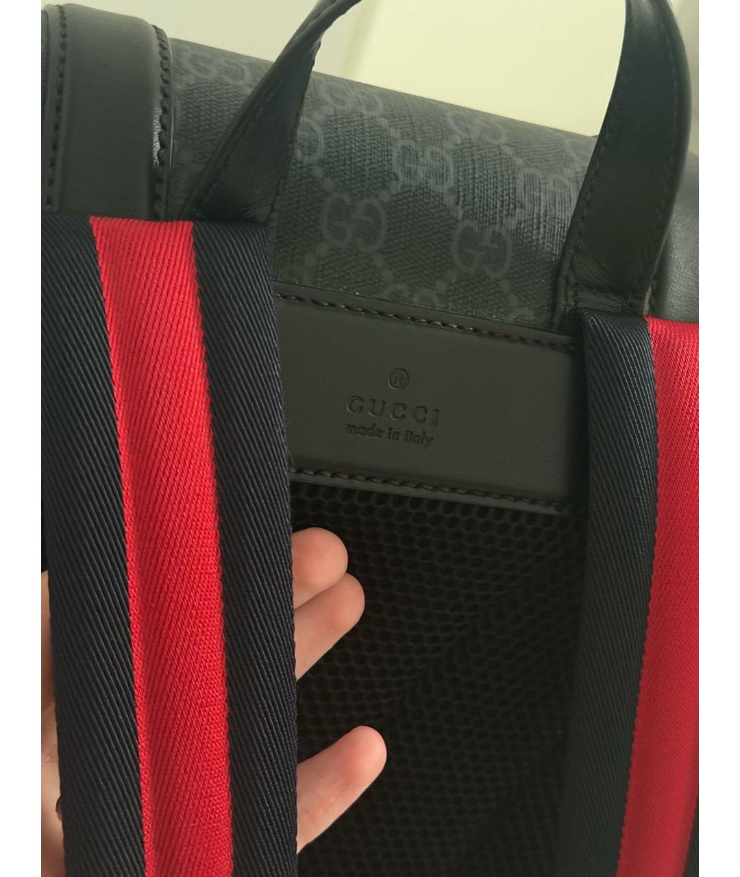 GUCCI Черный рюкзак из канвы, фото 6