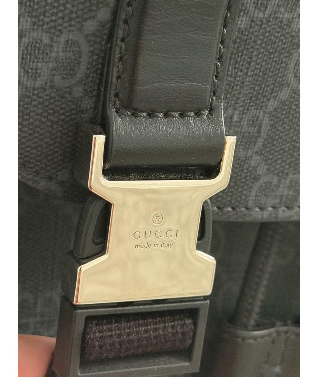 GUCCI Черный рюкзак из канвы, фото 5