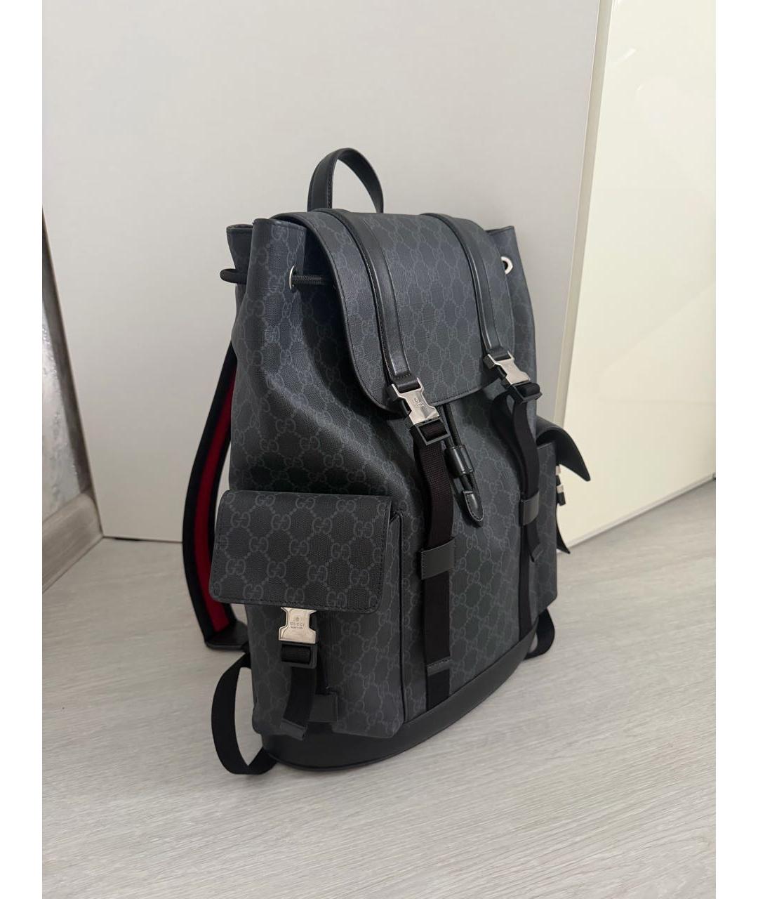GUCCI Черный рюкзак из канвы, фото 2