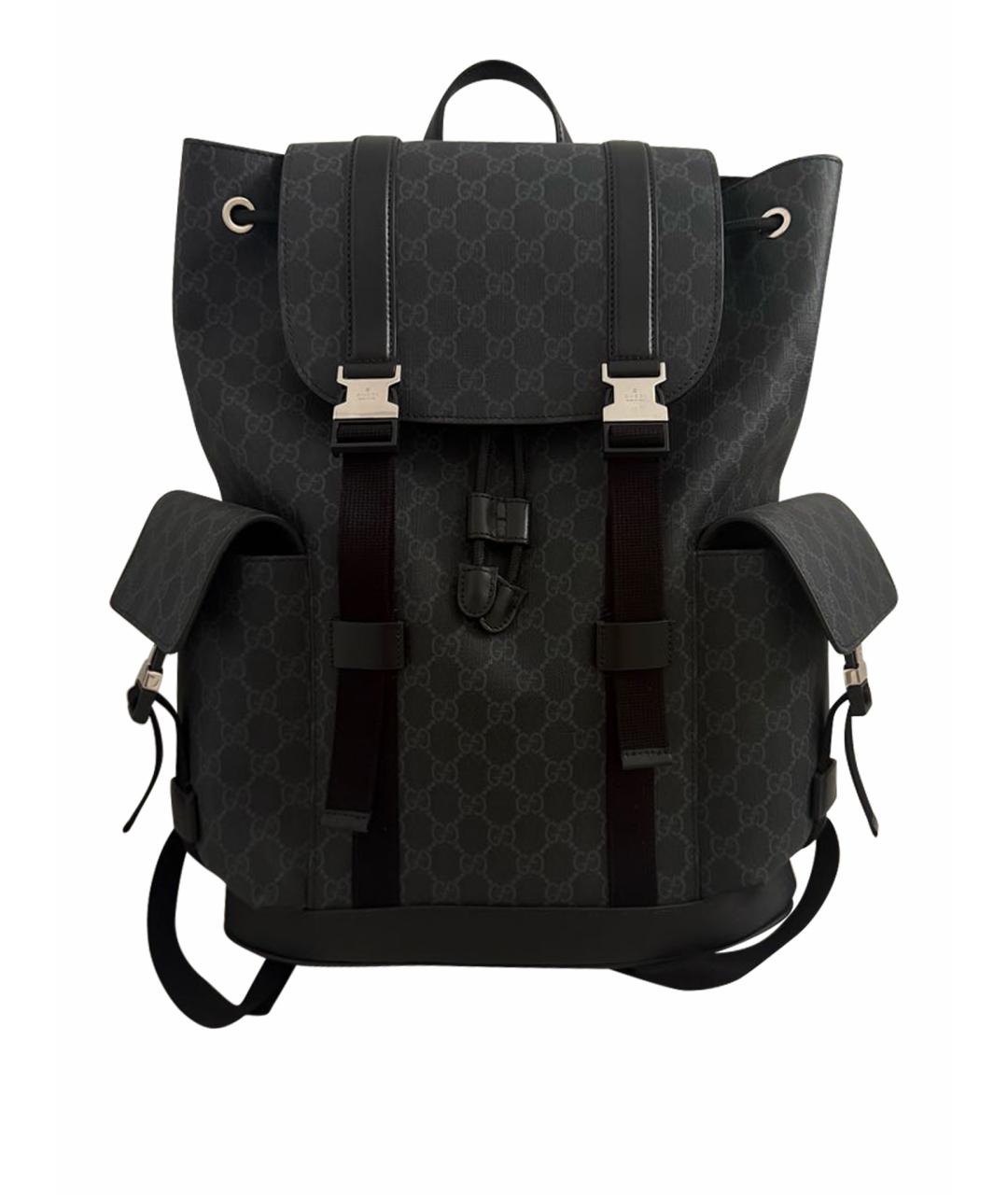 GUCCI Черный рюкзак из канвы, фото 1