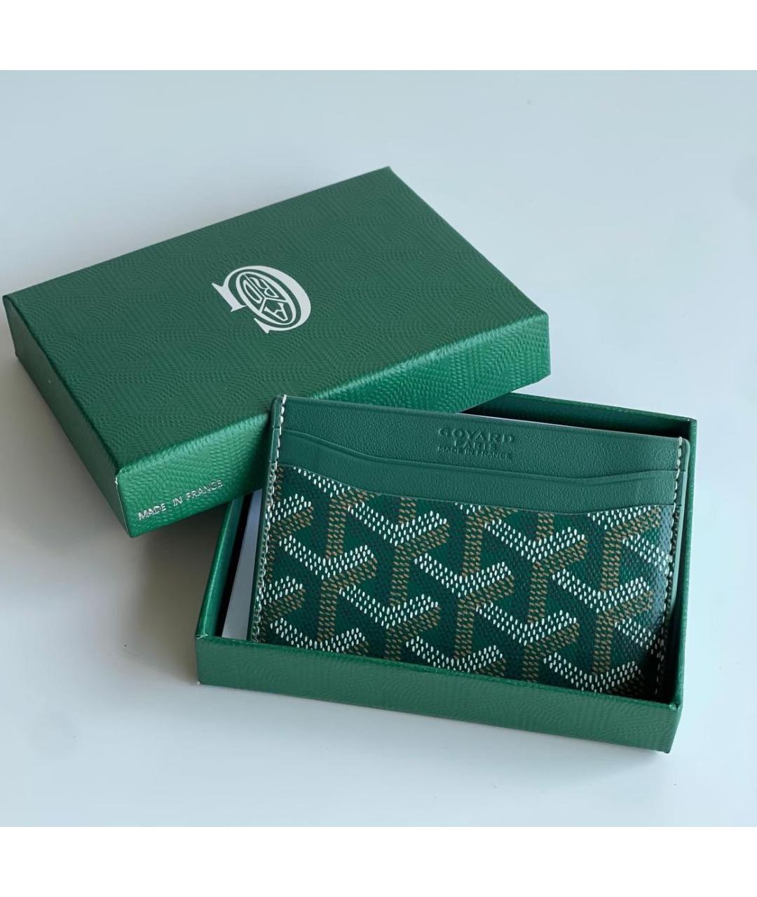 GOYARD Зеленый кожаный кардхолдер, фото 3