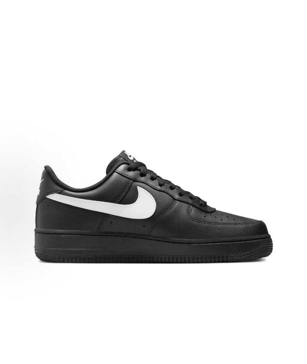 NIKE Черные кожаные низкие кроссовки / кеды, фото 1