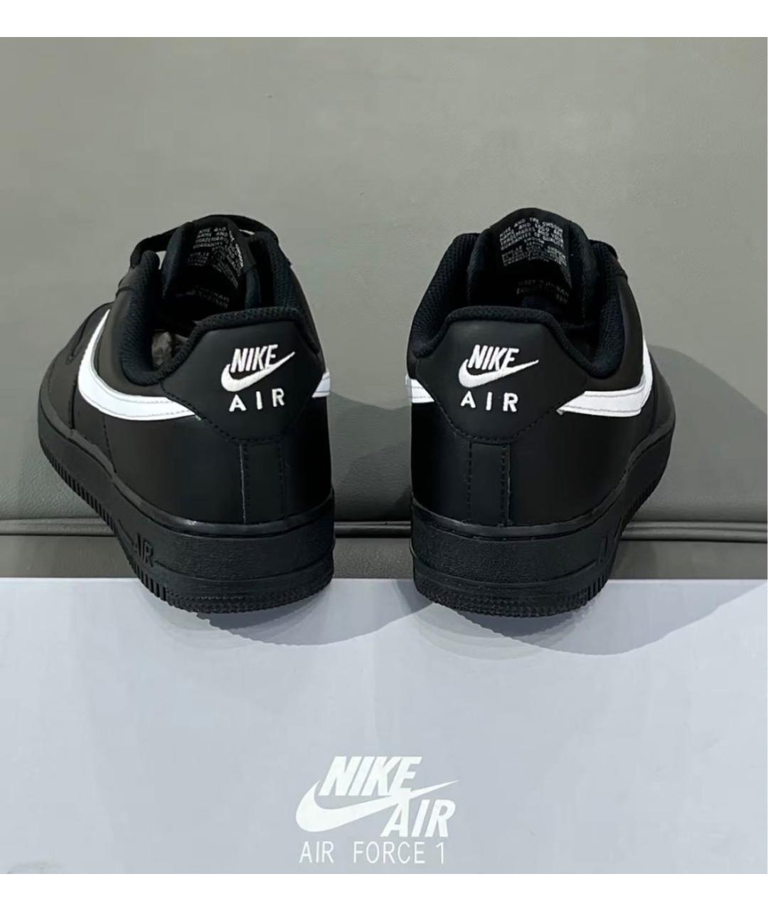 NIKE Черные кожаные низкие кроссовки / кеды, фото 4