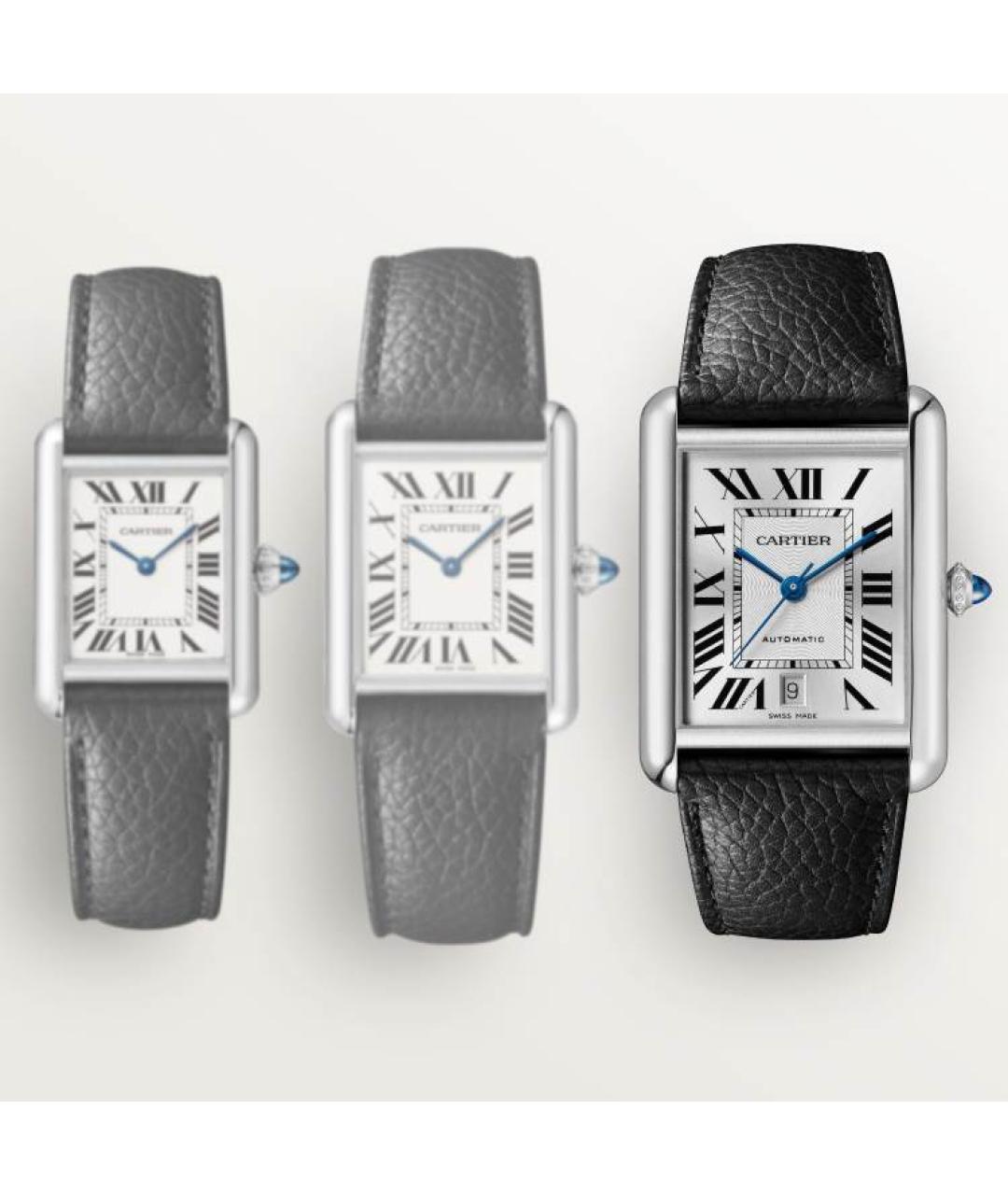 CARTIER Черные часы, фото 4
