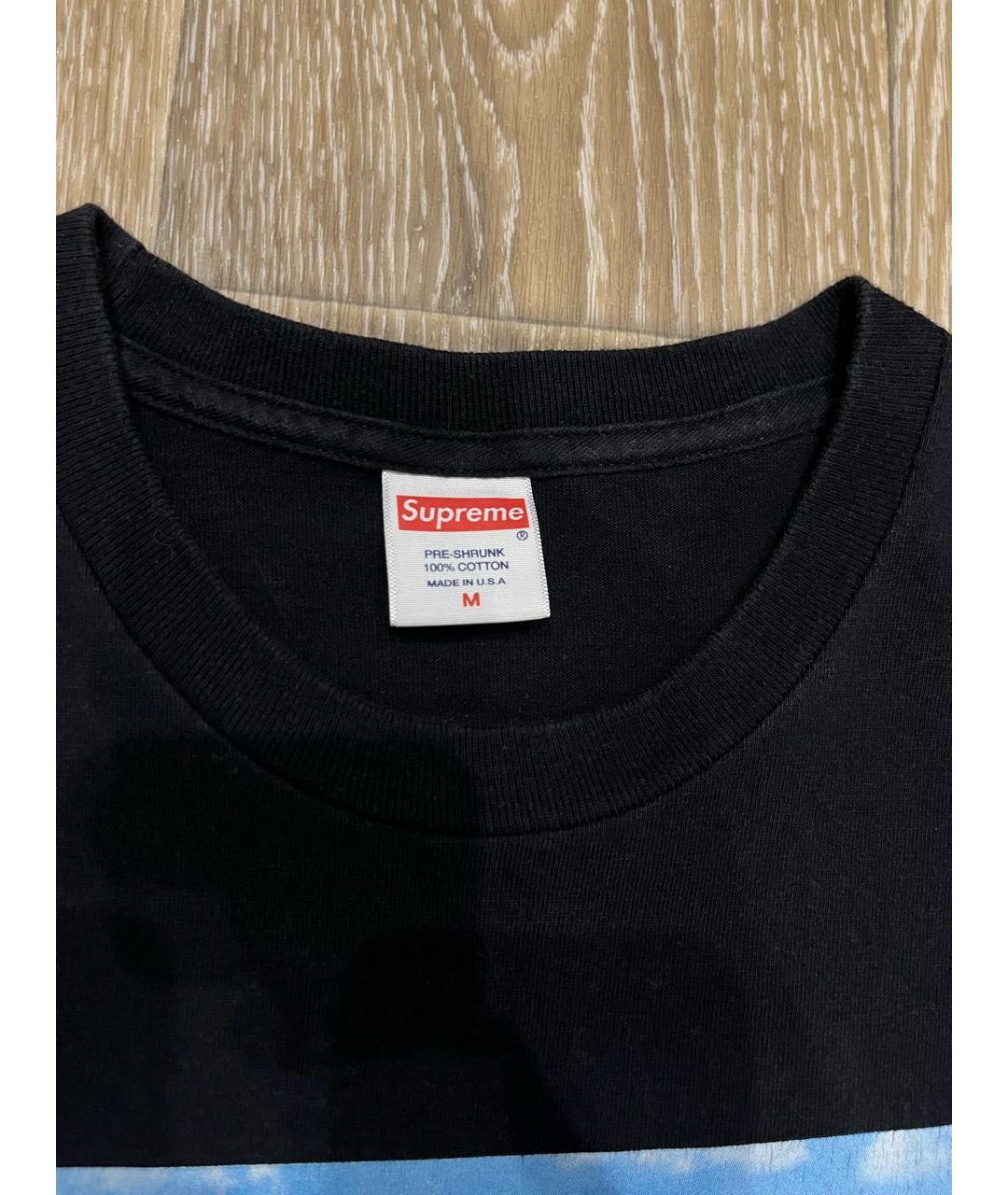 SUPREME Черная хлопковая футболка, фото 4