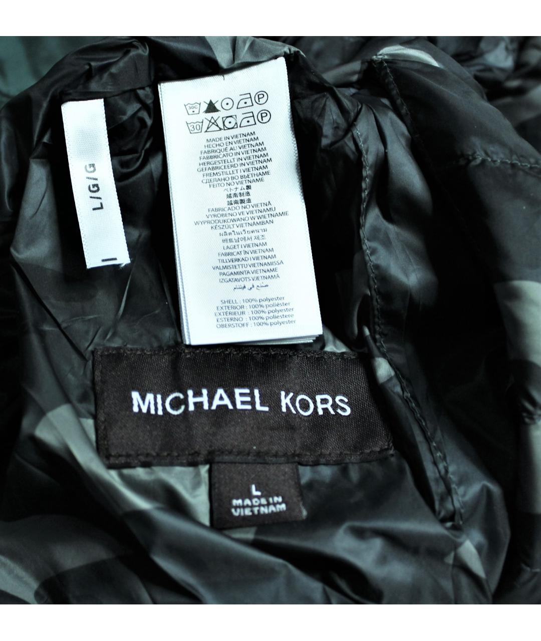 MICHAEL KORS Зеленый полиэстеровый пуховик, фото 6