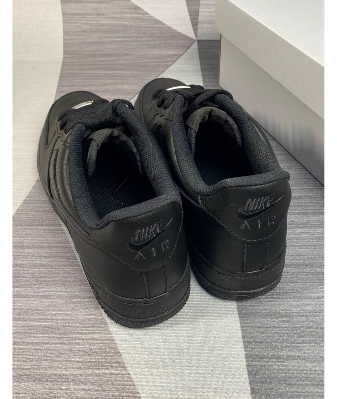 NIKE Черные кожаные низкие кроссовки / кеды, фото 4