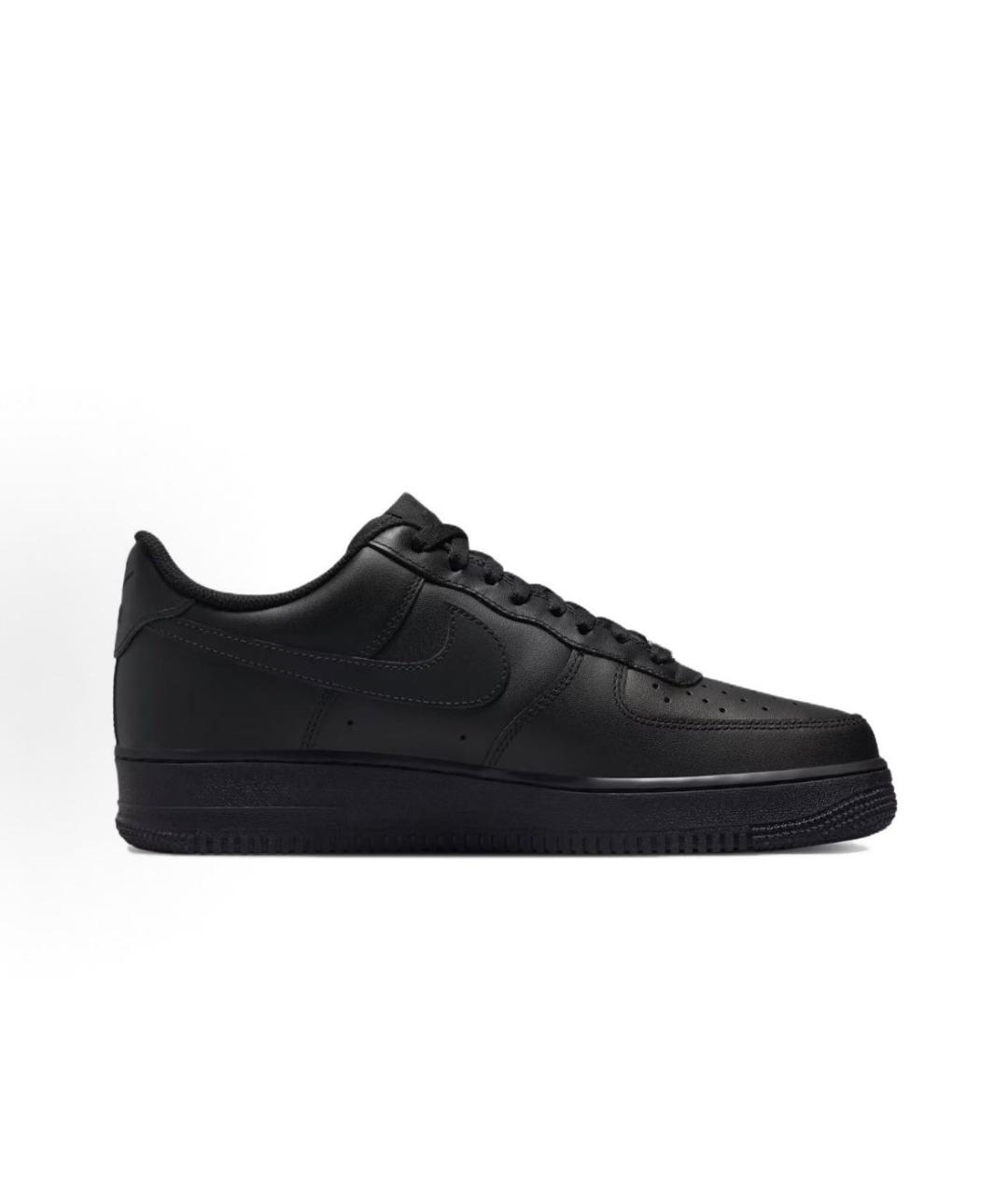 NIKE Черные кожаные низкие кроссовки / кеды, фото 5