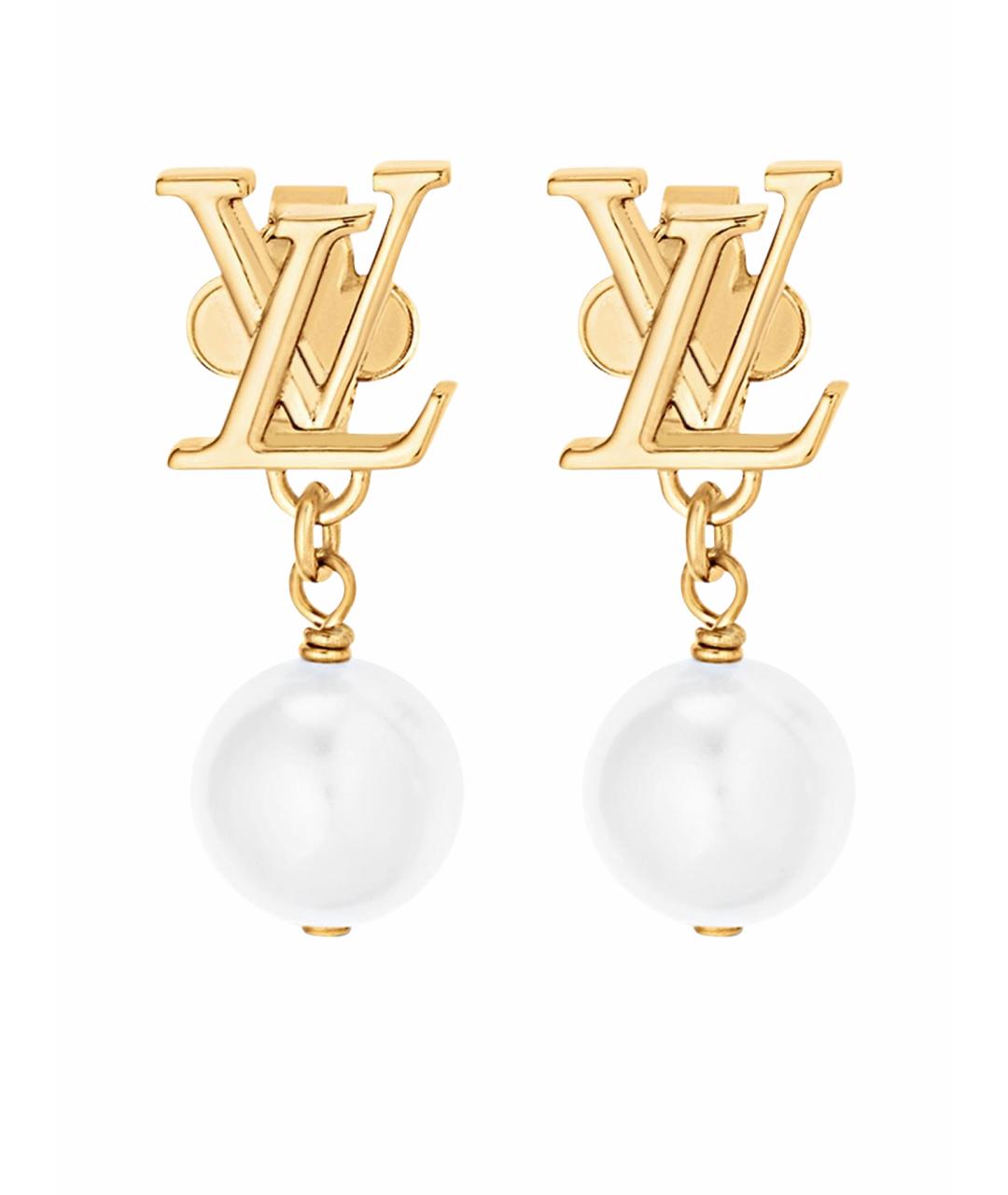 LOUIS VUITTON Золотые металлические серьги, фото 1