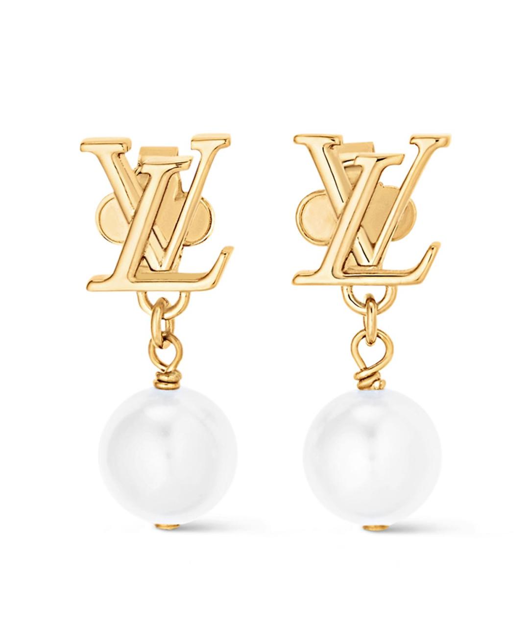 LOUIS VUITTON Золотые металлические серьги, фото 4