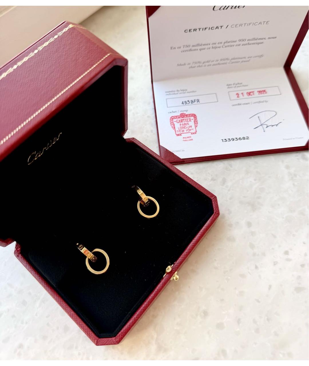CARTIER Желтые серьги из желтого золота, фото 2