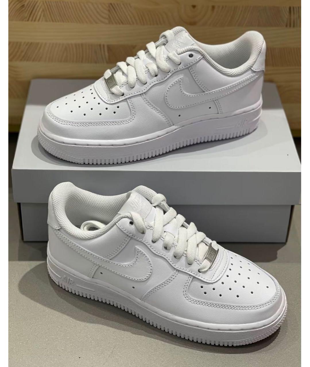 NIKE Белые кожаные низкие кроссовки / кеды, фото 2