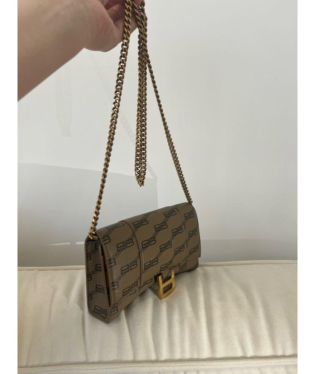 BALENCIAGA Коричневая кожаная сумка через плечо, фото 2