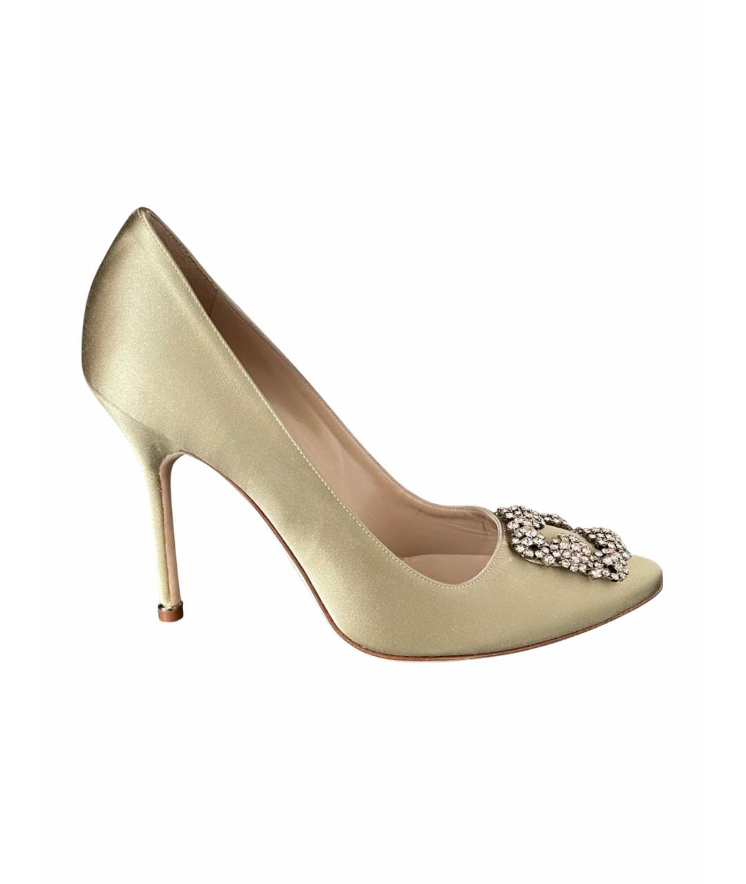 MANOLO BLAHNIK Хаки текстильные туфли, фото 1