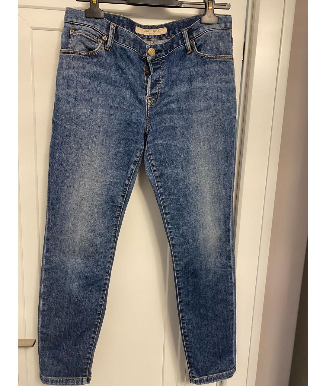 BURBERRY Синие хлопковые джинсы слим, фото 5