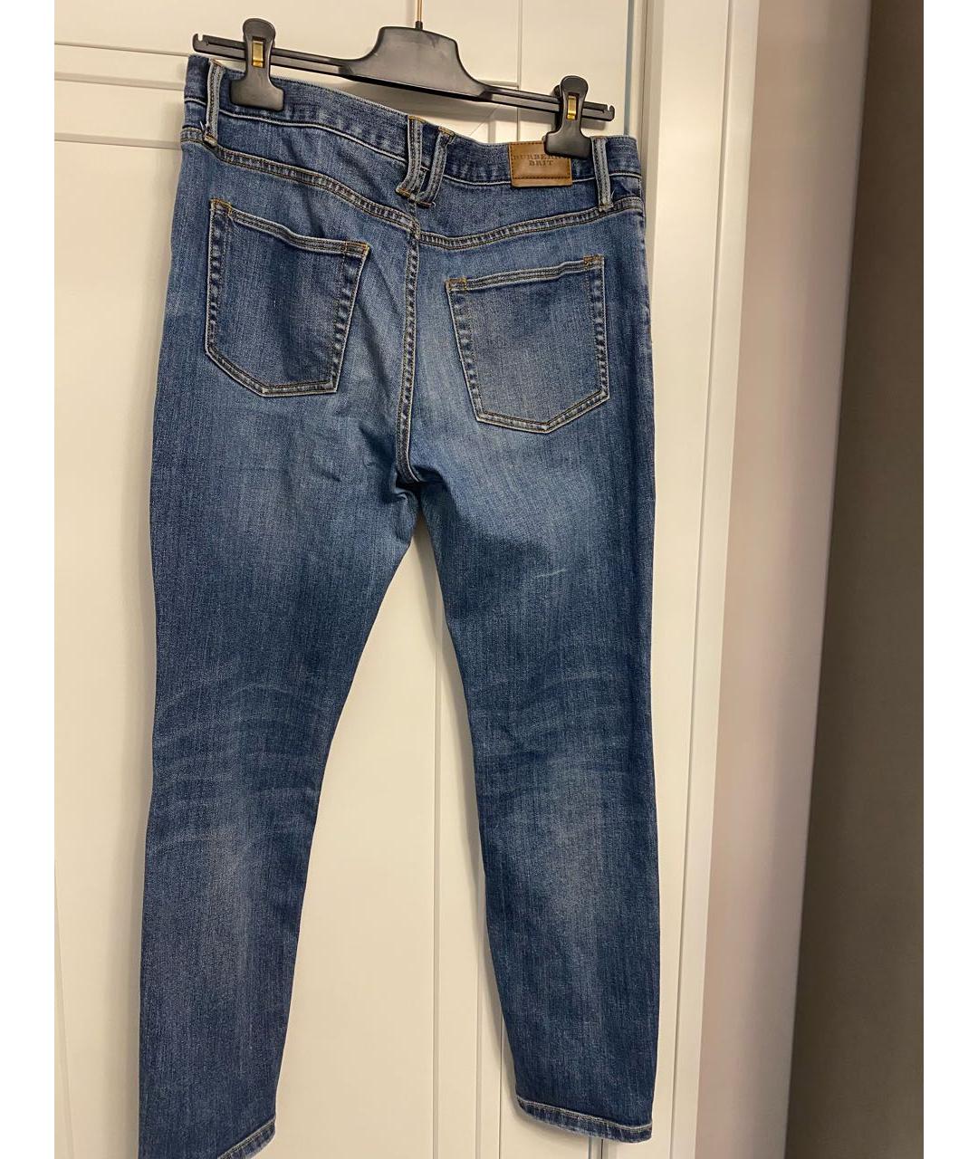 BURBERRY Синие хлопковые джинсы слим, фото 2