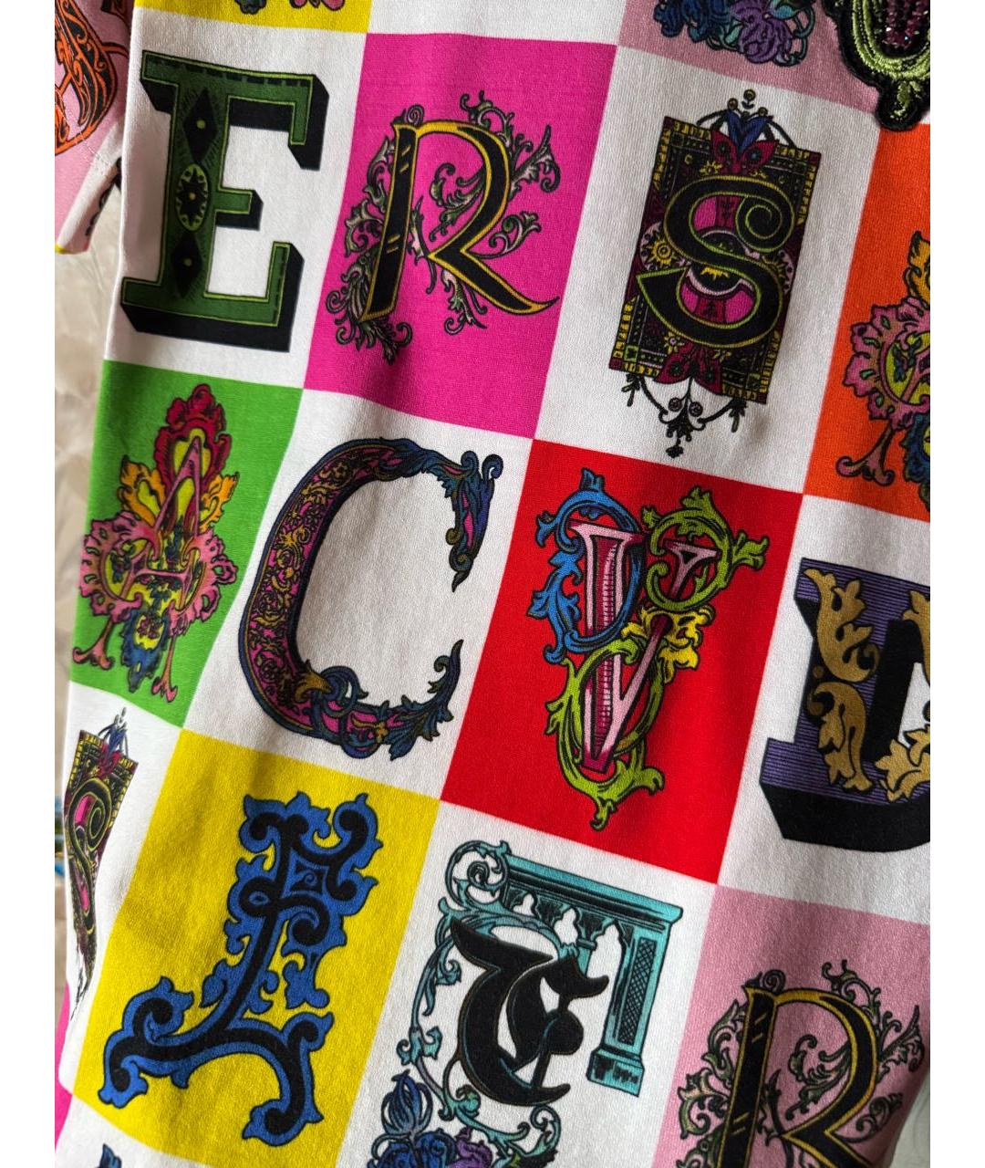 VERSACE Мульти хлопковая футболка, фото 8