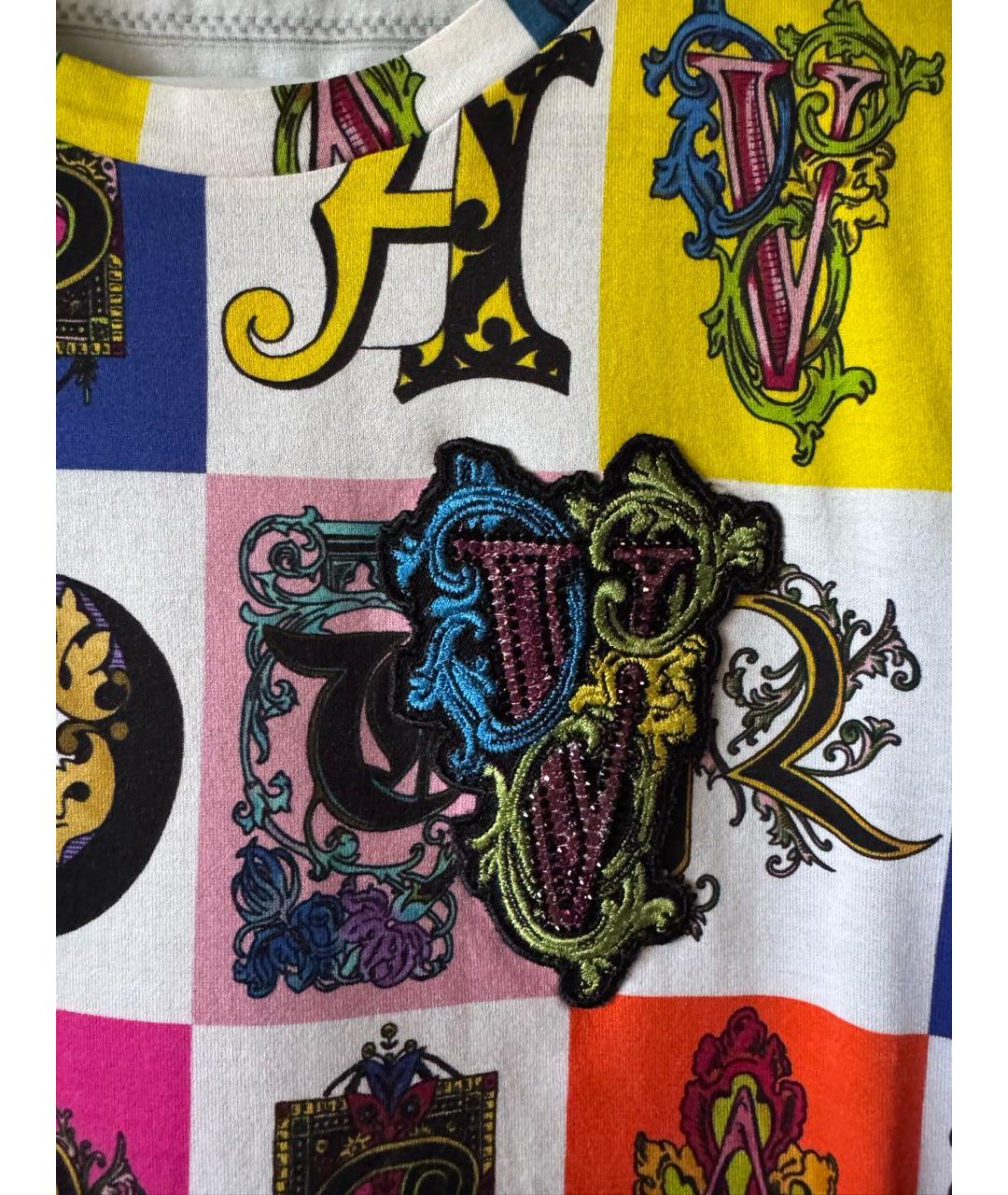 VERSACE Мульти хлопковая футболка, фото 4