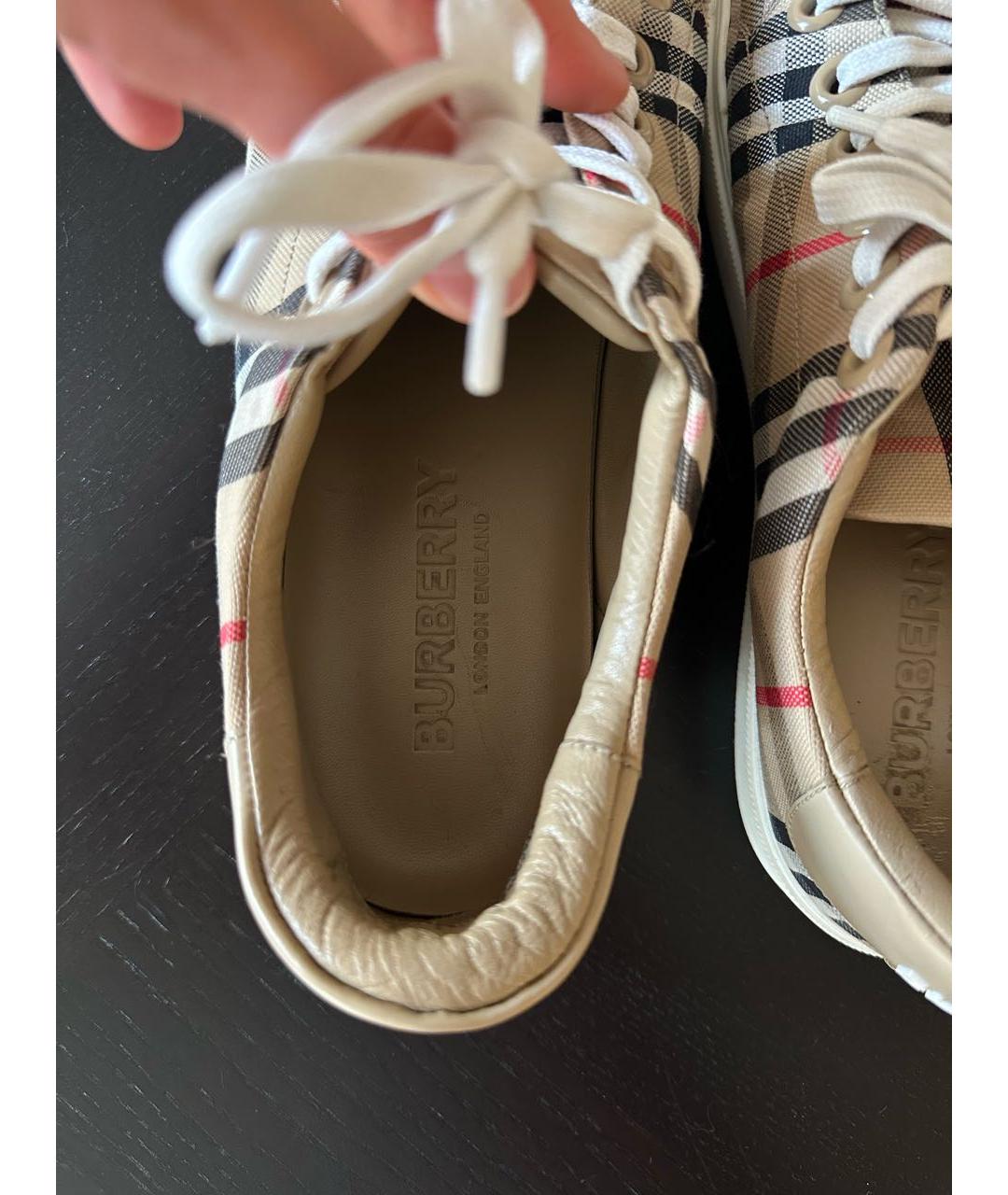 BURBERRY Бежевые кеды, фото 5