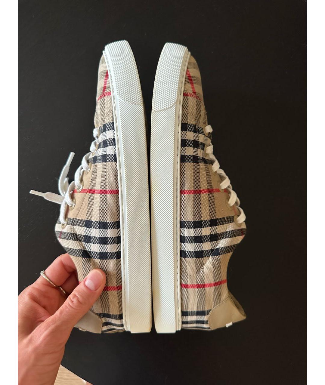 BURBERRY Бежевые кеды, фото 7