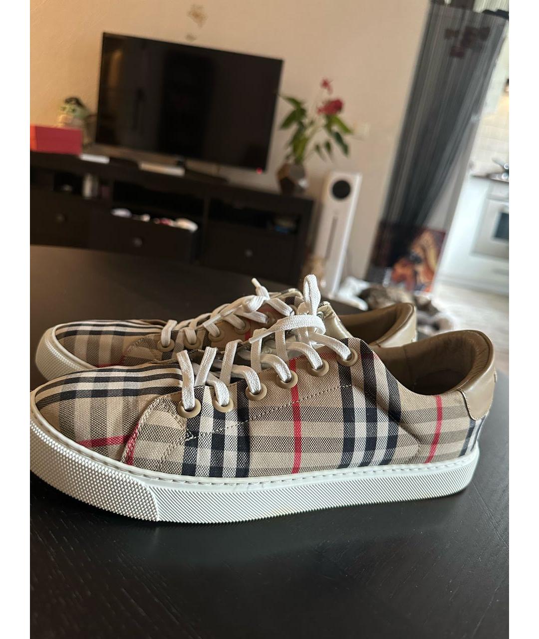 BURBERRY Бежевые кеды, фото 9