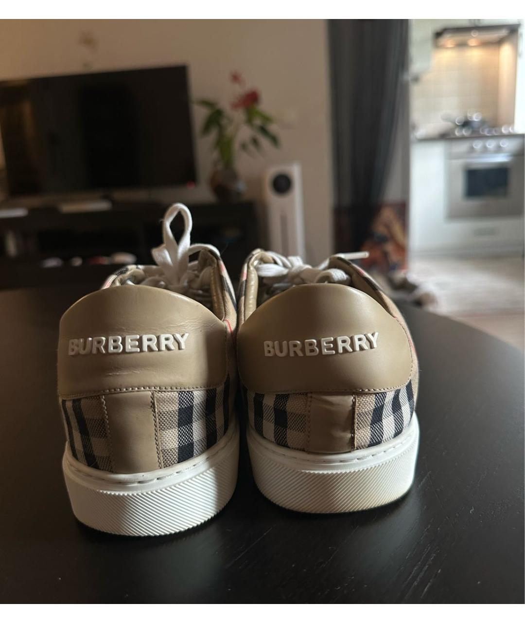 BURBERRY Бежевые кеды, фото 3