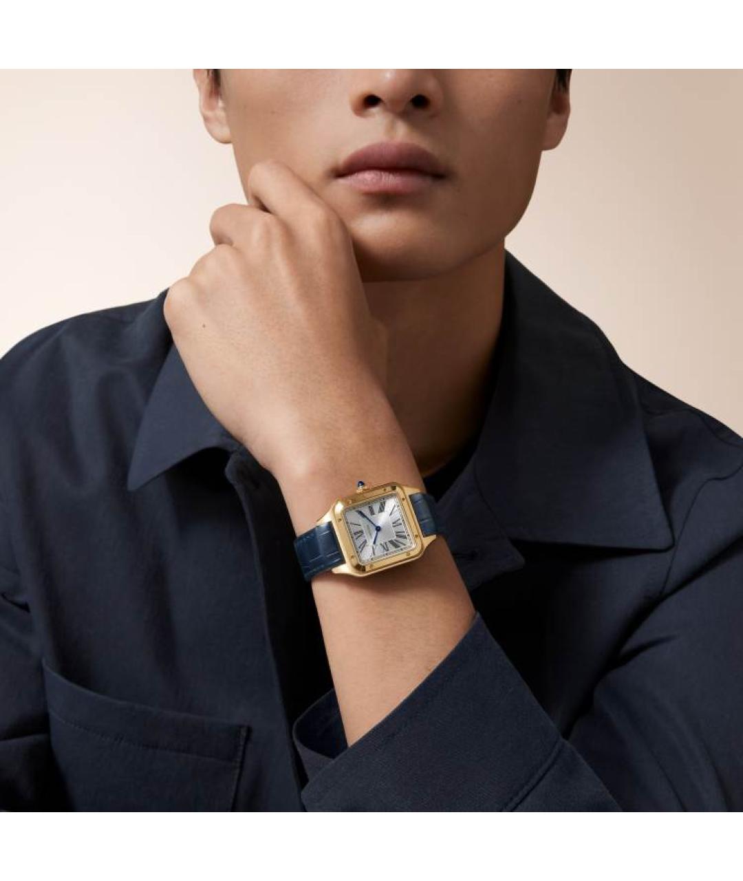CARTIER Синие часы из желтого золота, фото 4