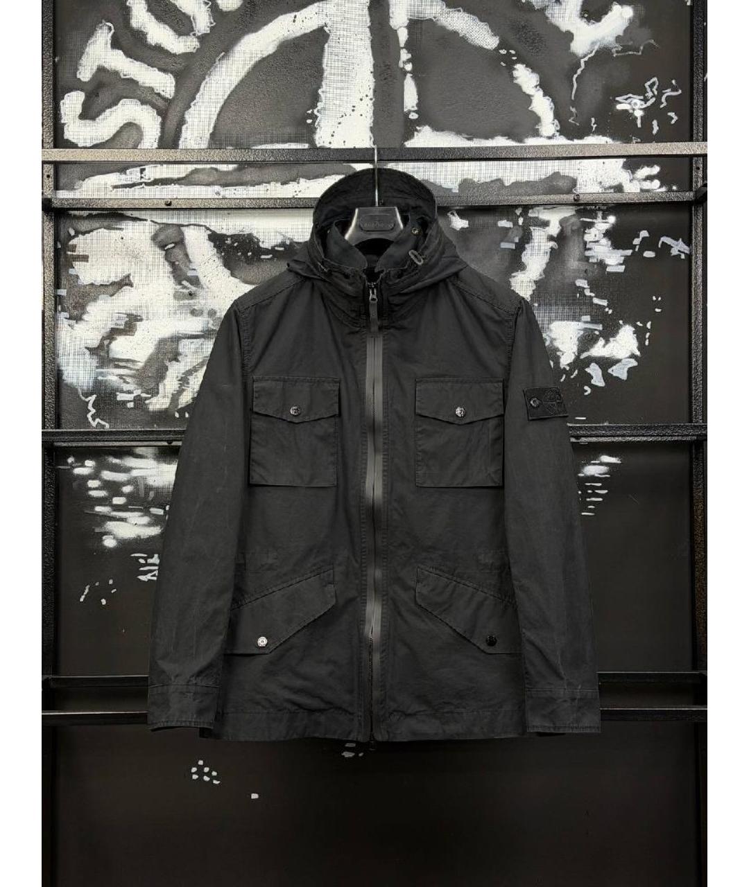 STONE ISLAND Черная хлопковая куртка, фото 7
